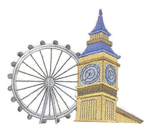 A beautifully embroidered patch featuring iconic London landmarks, perfect for iron-on or sew-on applications.